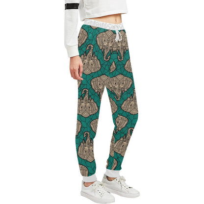 Boho Head Elephant Unisex Casual Sweatpants (Model L11)-JTAMIGO.COM