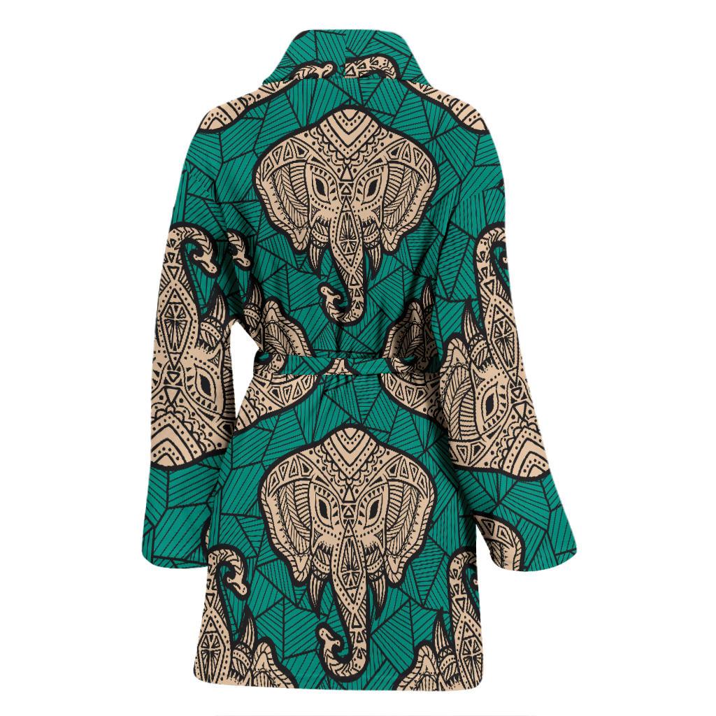 Boho Head Elephant Women Bath Robe-JTAMIGO.COM