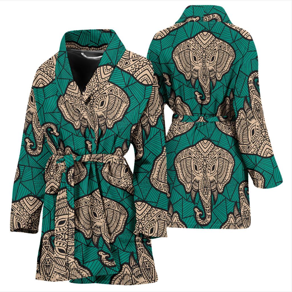 Boho Head Elephant Women Bath Robe-JTAMIGO.COM