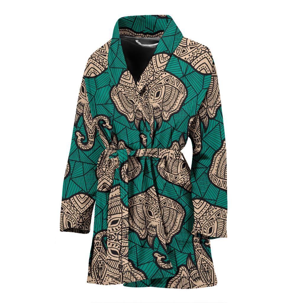 Boho Head Elephant Women Bath Robe-JTAMIGO.COM