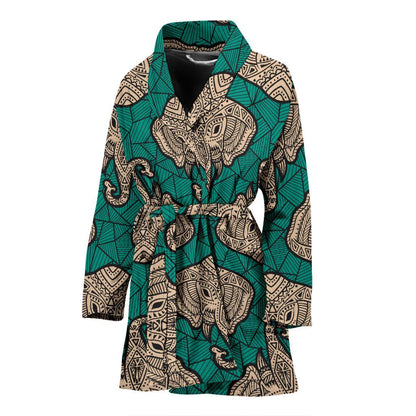 Boho Head Elephant Women Bath Robe-JTAMIGO.COM