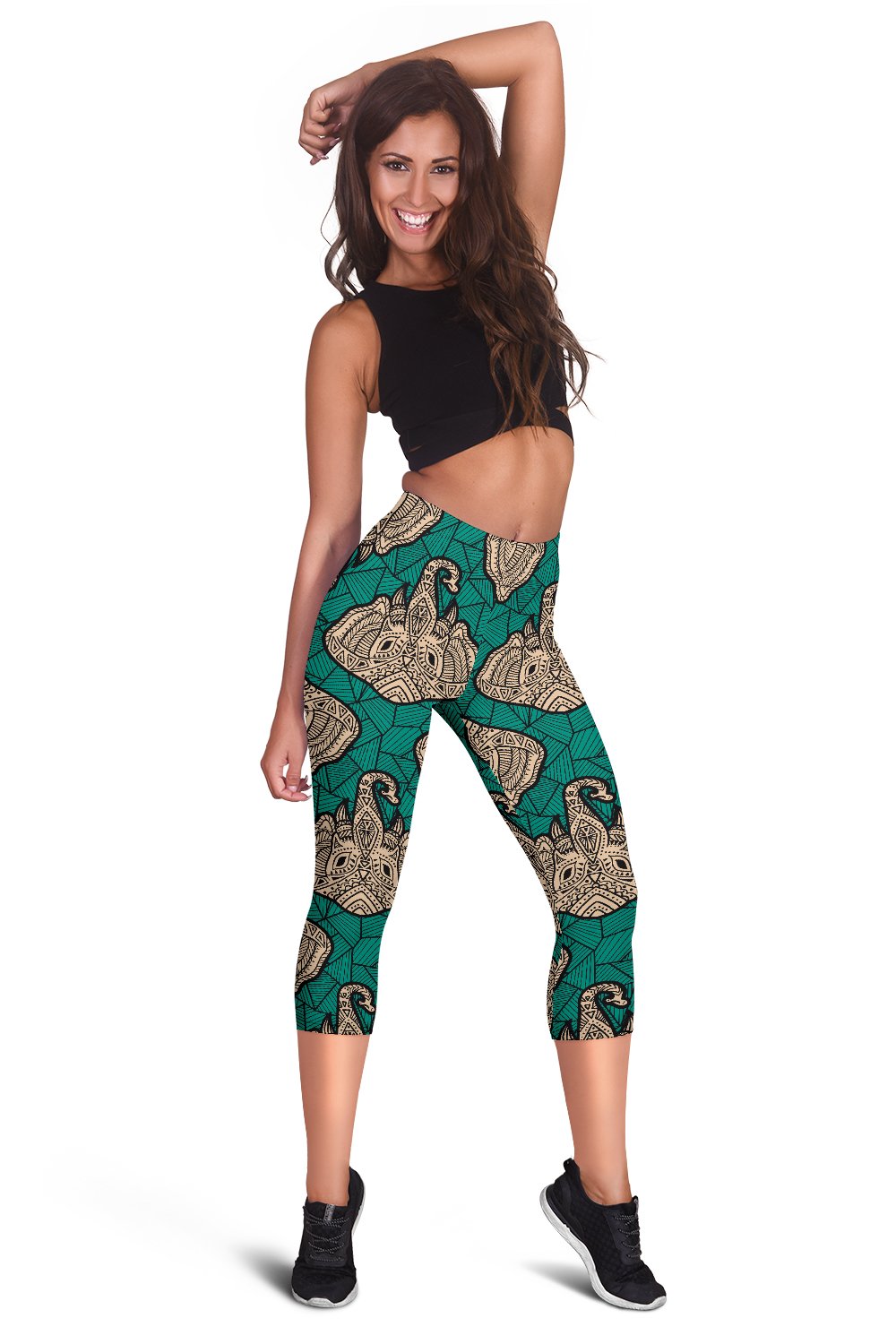 Boho Head Elephant Women Capris