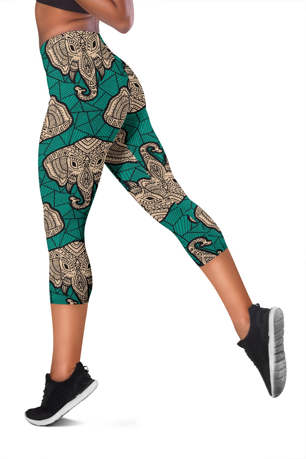 Boho Head Elephant Women Capris