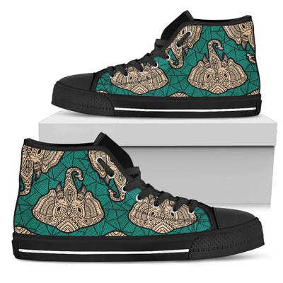 Boho Head Elephant Women High Top Shoes