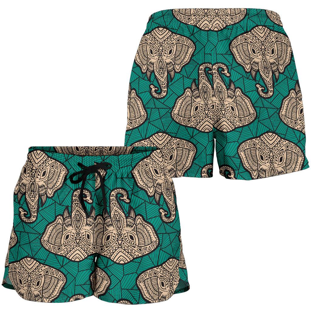 Boho Head Elephant Women Shorts-JTAMIGO.COM