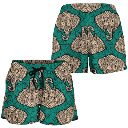 Boho Head Elephant Women Shorts-JTAMIGO.COM