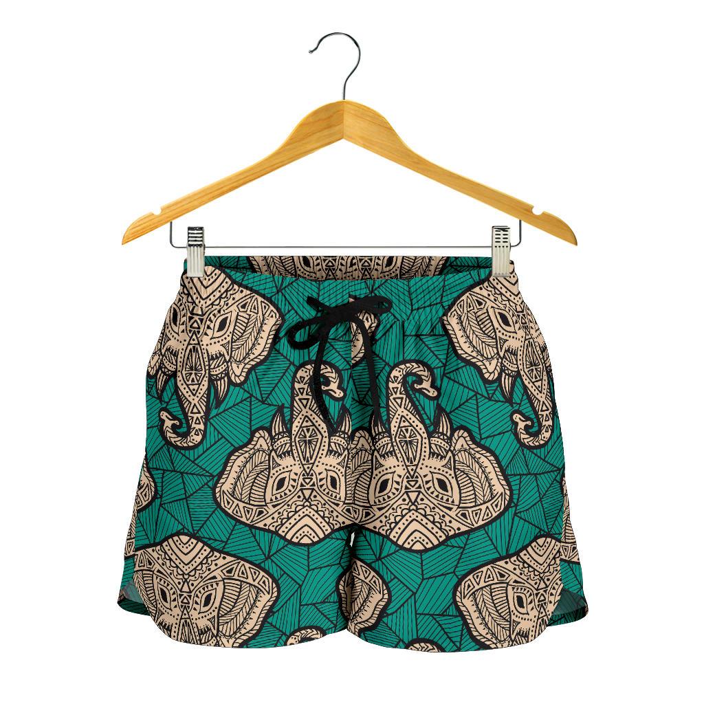Boho Head Elephant Women Shorts-JTAMIGO.COM