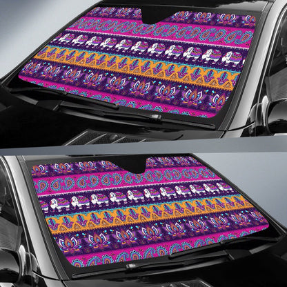 Boho Indian Style Pattern Car Sun Shade For Windshield