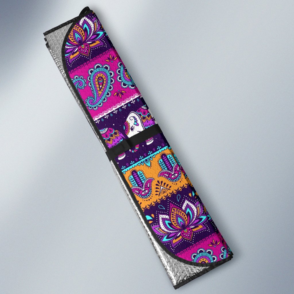 Boho Indian Style Pattern Car Sun Shade For Windshield