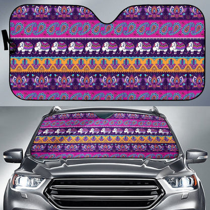 Boho Indian Style Pattern Car Sun Shade For Windshield