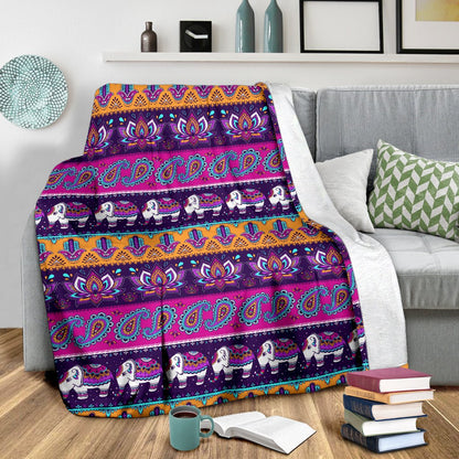 Boho Indian Style Pattern Fleece Blanket