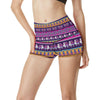 Boho Indian Style Pattern High Waisted Spandex Shorts-JTAMIGO.COM