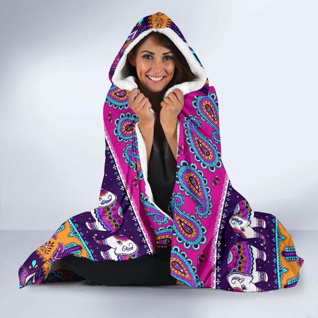 Boho Indian Style Pattern Hooded Blanket-JTAMIGO.COM