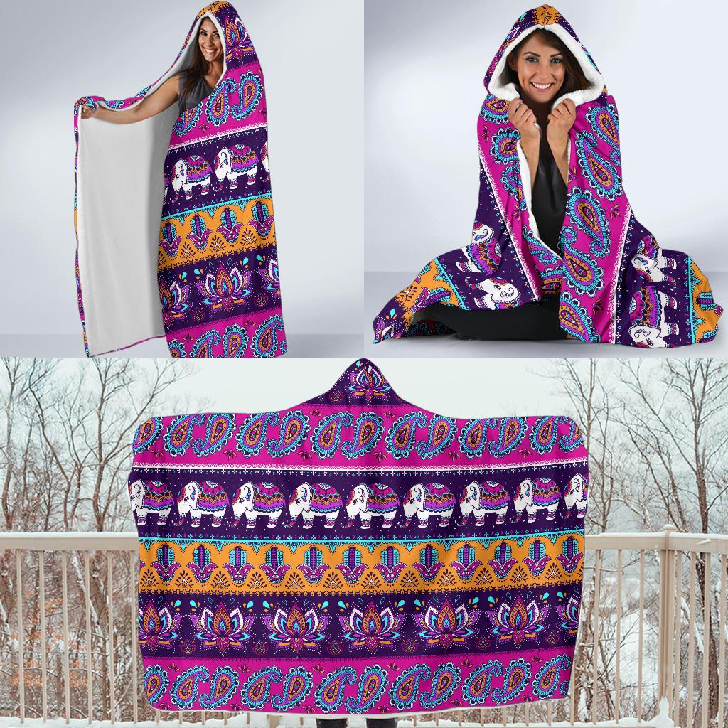 Boho Indian Style Pattern Hooded Blanket-JTAMIGO.COM