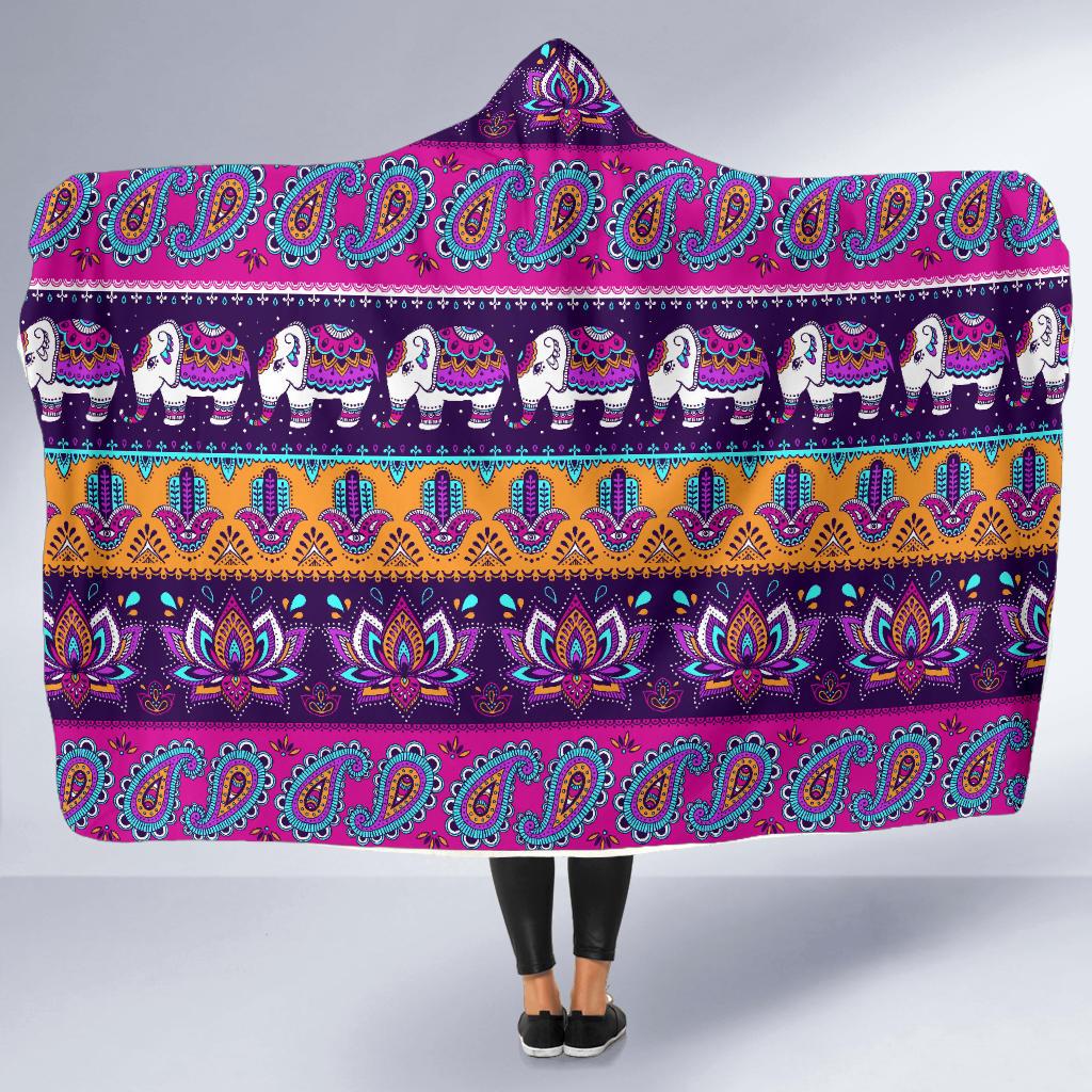 Boho Indian Style Pattern Hooded Blanket-JTAMIGO.COM