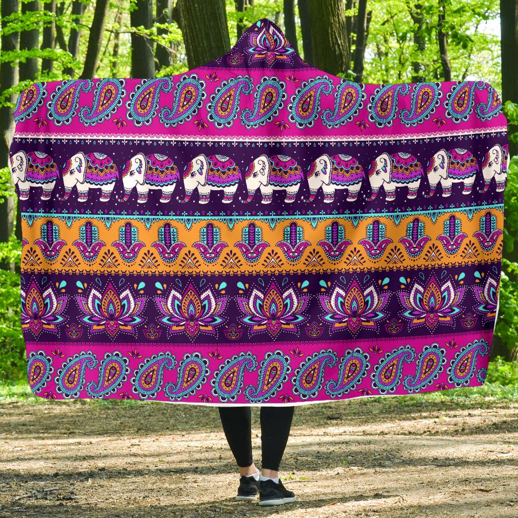 Boho Indian Style Pattern Hooded Blanket-JTAMIGO.COM