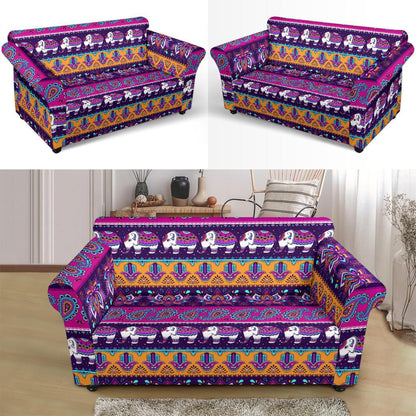 Boho Indian Style Pattern Loveseat Slipcover-JTAMIGO.COM