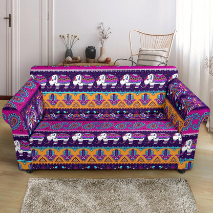 Boho Indian Style Pattern Loveseat Slipcover-JTAMIGO.COM