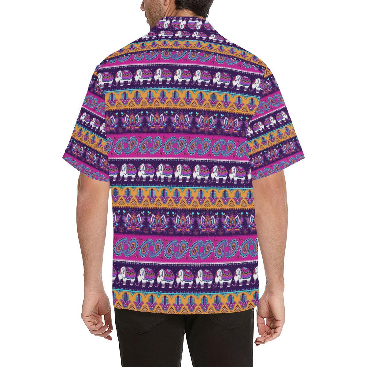 Boho Indian Style Pattern Men Aloha Hawaiian Shirt