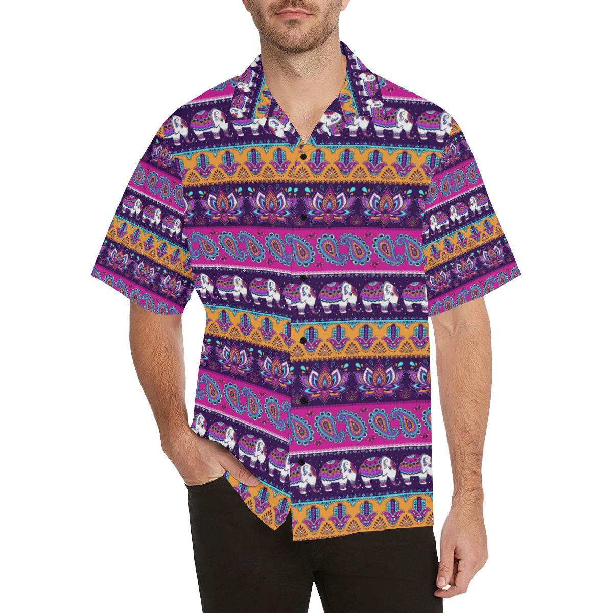 Boho Indian Style Pattern Men Aloha Hawaiian Shirt