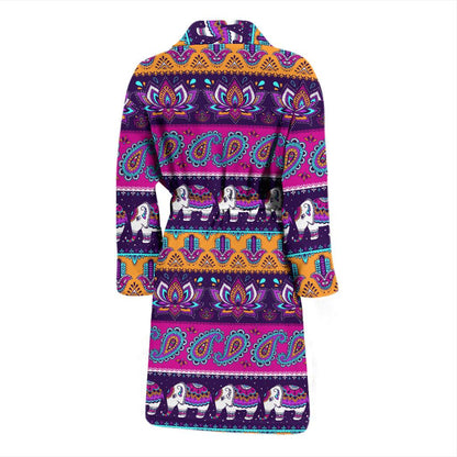 Boho Indian Style Pattern Men Bath Robe-JTAMIGO.COM