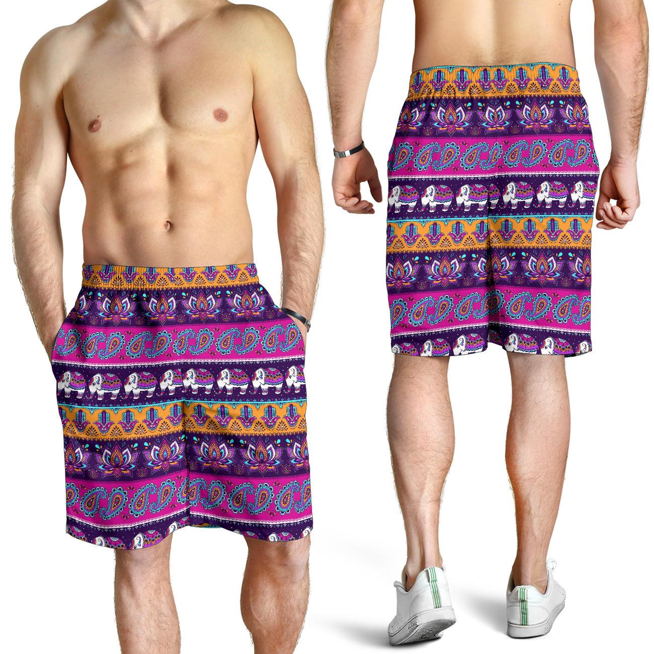Boho Indian Style Pattern Mens Shorts-JTAMIGO.COM