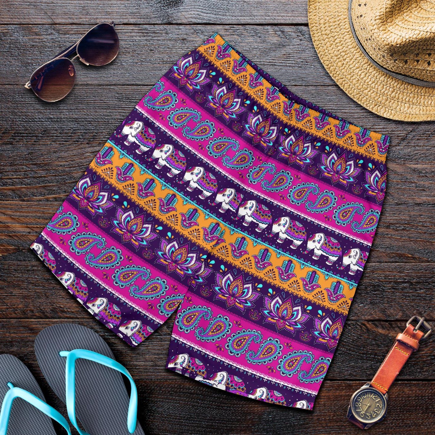 Boho Indian Style Pattern Mens Shorts-JTAMIGO.COM