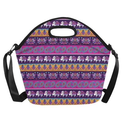 Boho Indian Style Pattern Neoprene Lunch Bag (Model 1669)(Large)-JTAMIGO.COM