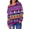 Boho Indian Style Pattern Off Shoulder Sweatshirt