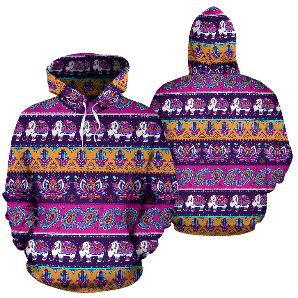 Boho Indian Style Pattern Pullover Hoodie