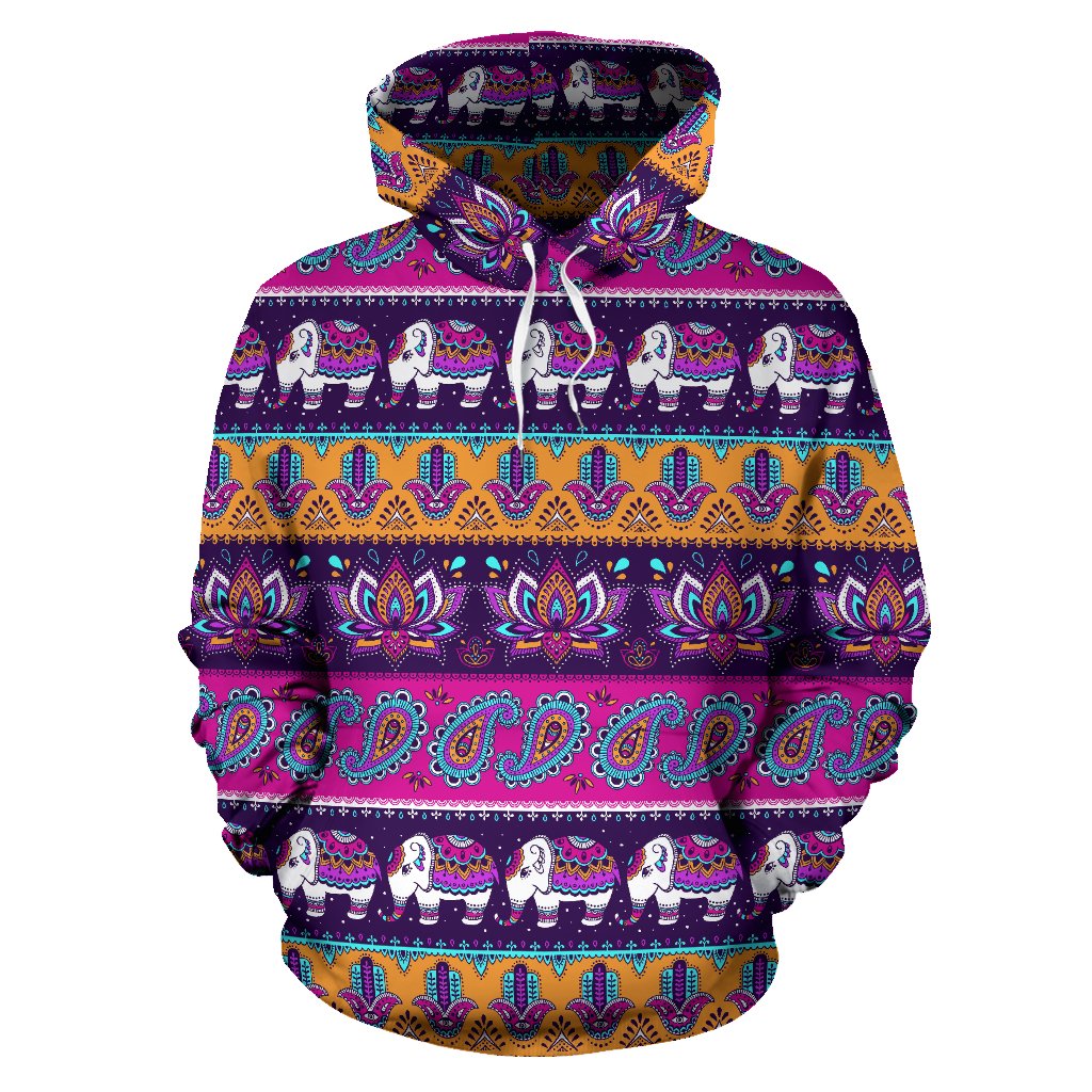 Boho Indian Style Pattern Pullover Hoodie