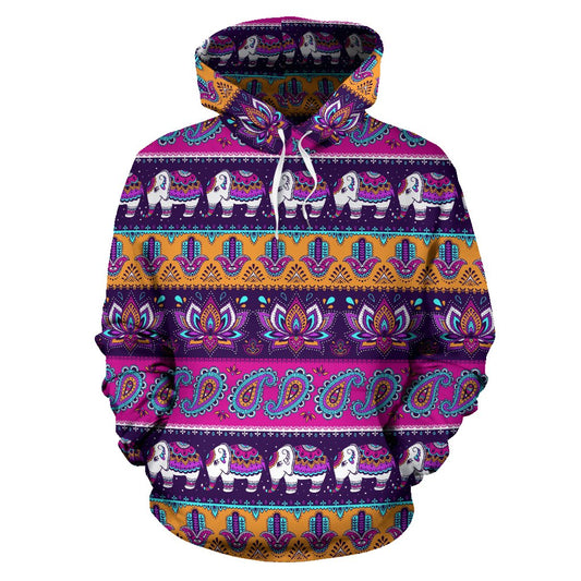 Boho Indian Style Pattern Pullover Hoodie
