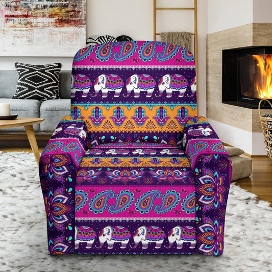 Boho Indian Style Pattern Single Sofa Slipcover -JTAMIGO.COM