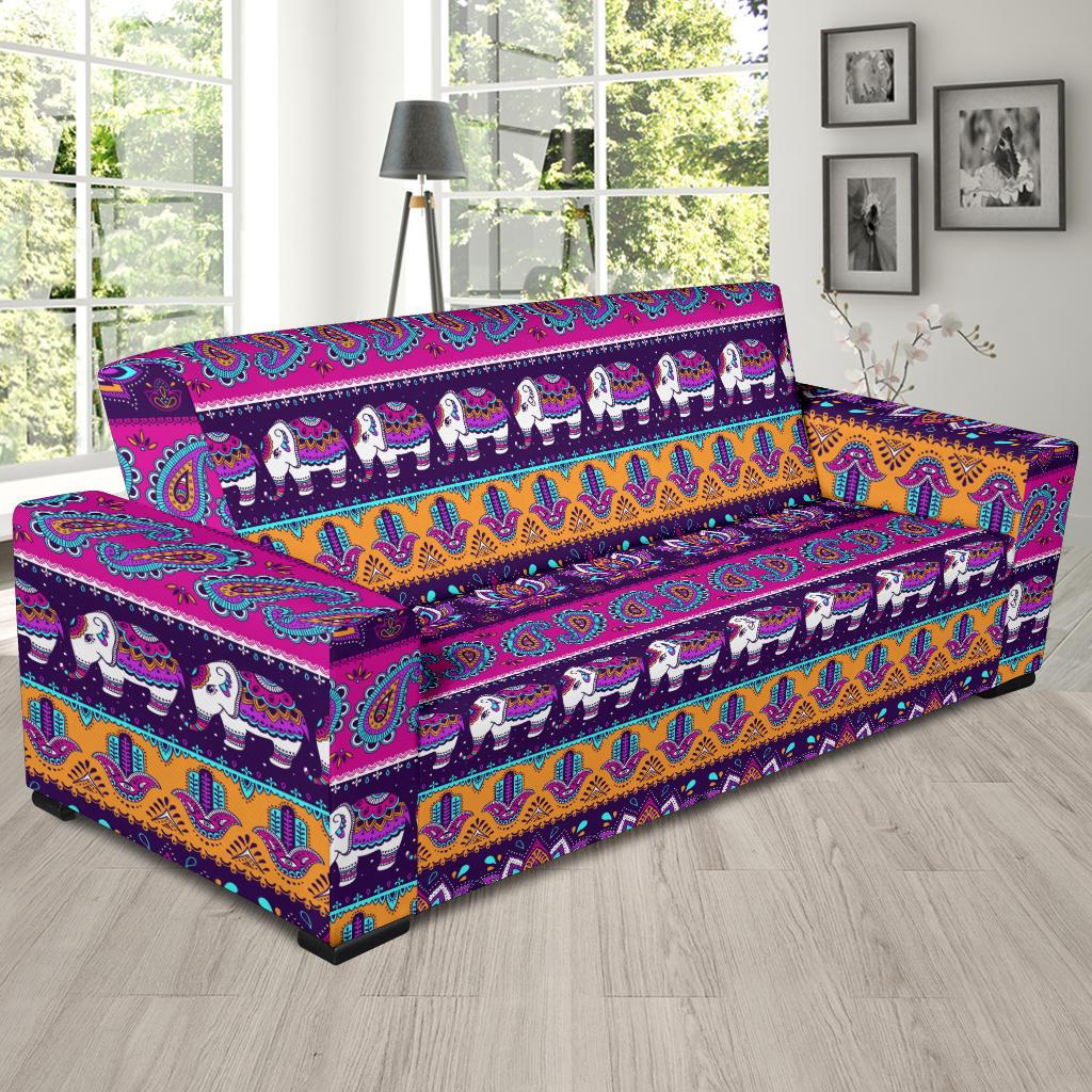 Boho Indian Style Pattern Sofa Slipcover-JTAMIGO.COM