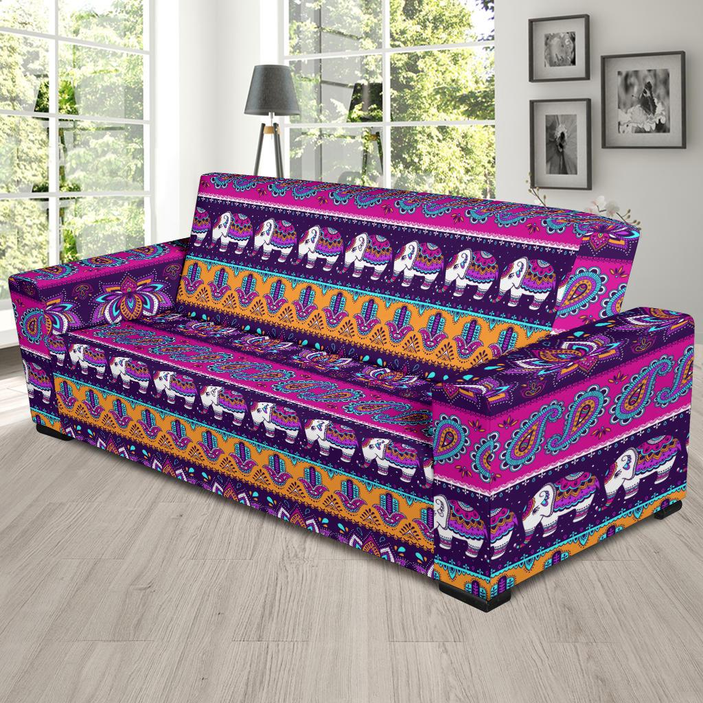 Boho Indian Style Pattern Sofa Slipcover-JTAMIGO.COM