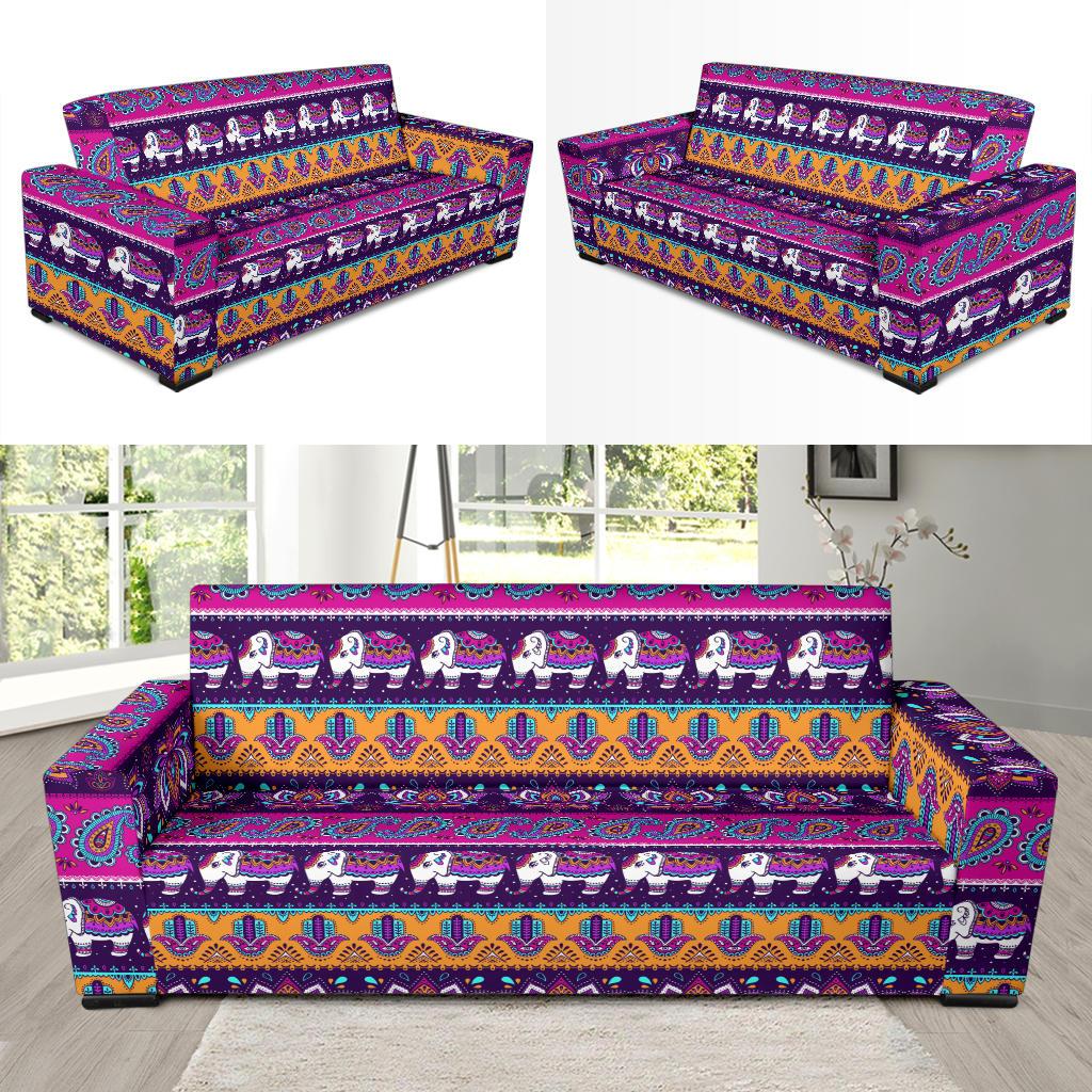 Boho Indian Style Pattern Sofa Slipcover-JTAMIGO.COM