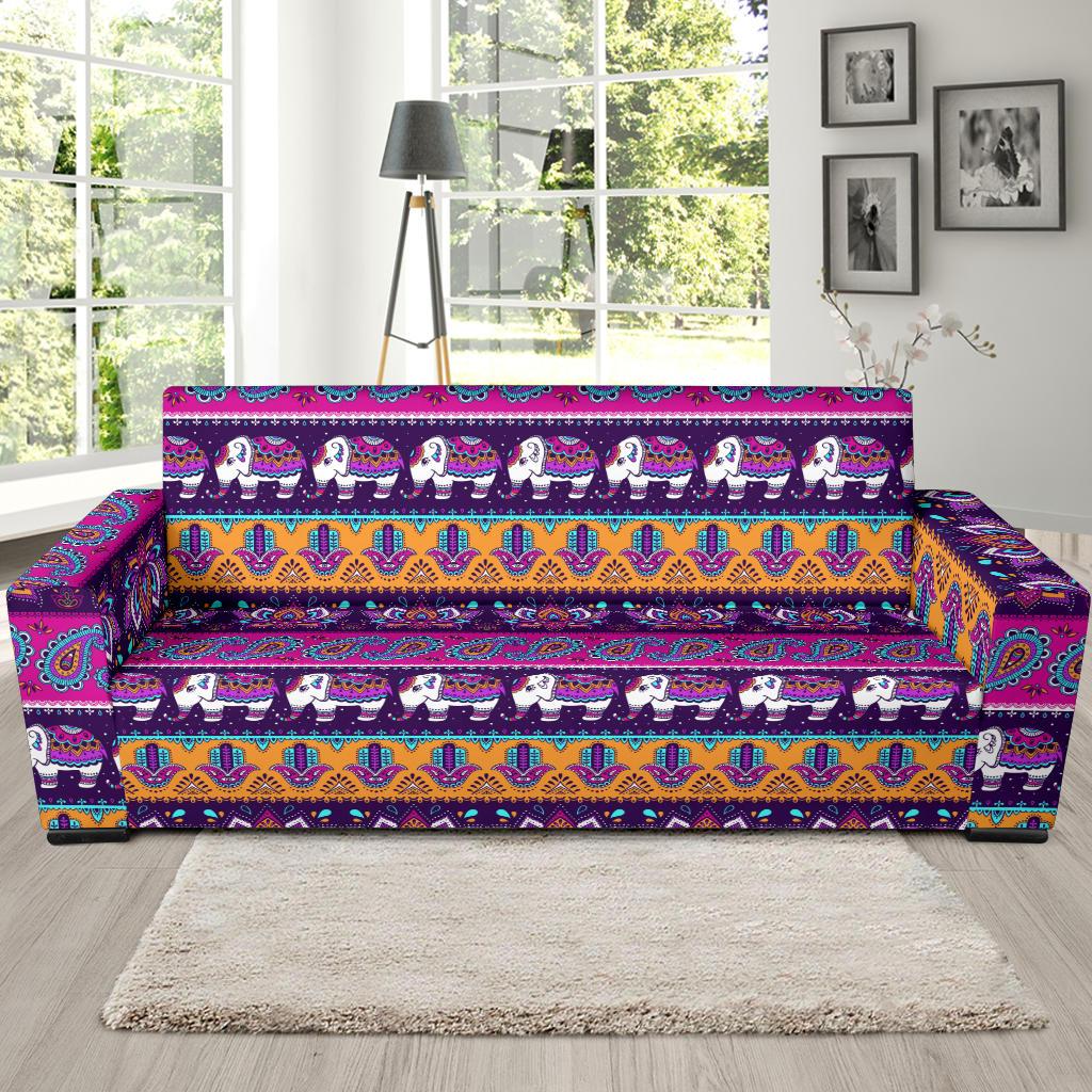 Boho Indian Style Pattern Sofa Slipcover-JTAMIGO.COM
