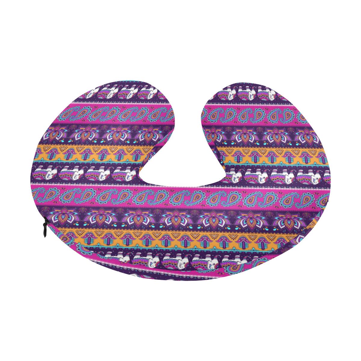 Boho Indian Style Pattern U-Shaped Travel Neck Pillow-JTAMIGO.COM