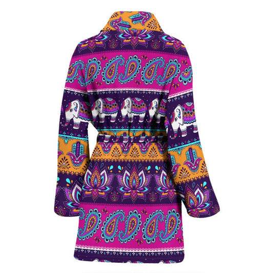 Boho Indian Style Pattern Women Bath Robe-JTAMIGO.COM