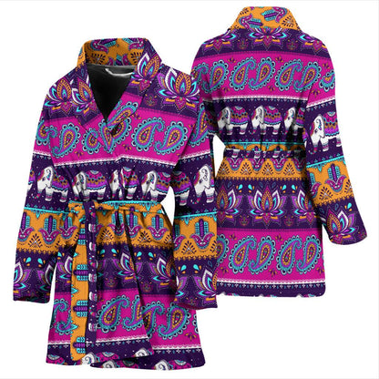 Boho Indian Style Pattern Women Bath Robe-JTAMIGO.COM