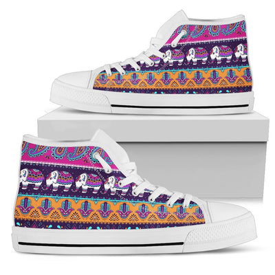 Boho Indian Style Pattern Women High Top Shoes