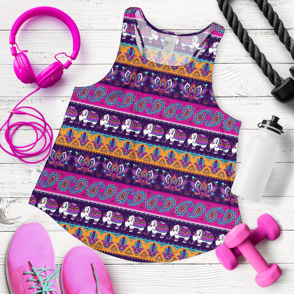 Boho Indian Style Pattern Women Racerback Tank Top