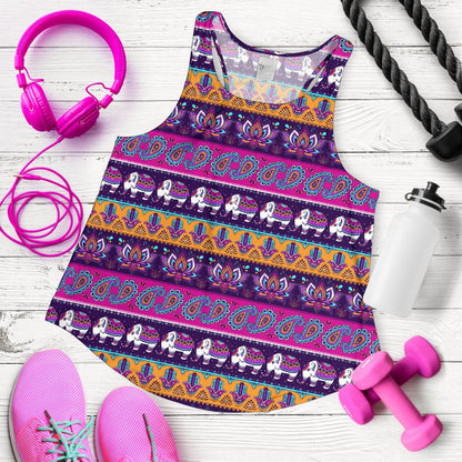 Boho Indian Style Pattern Women Racerback Tank Top
