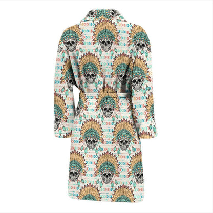 Boho Pattern Print Design 04 Men Bathrobe-JORJUNE.COM