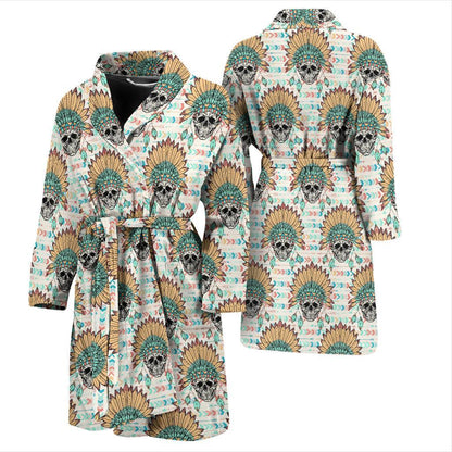 Boho Pattern Print Design 04 Men Bathrobe-JORJUNE.COM