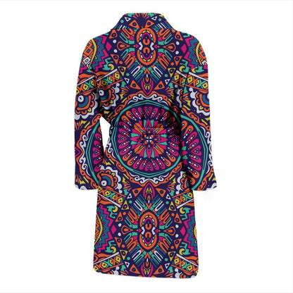 Boho Pattern Print Design 06 Men Bathrobe-JORJUNE.COM