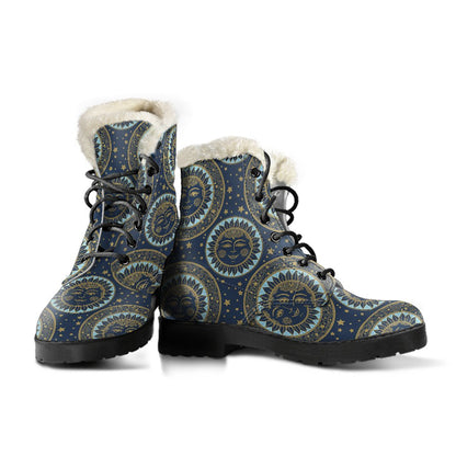 Boho Sun Dream Faux Fur Leather Boots-JTAMIGO.COM