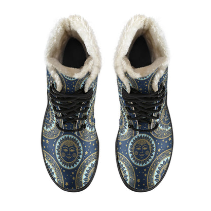 Boho Sun Dream Faux Fur Leather Boots-JTAMIGO.COM