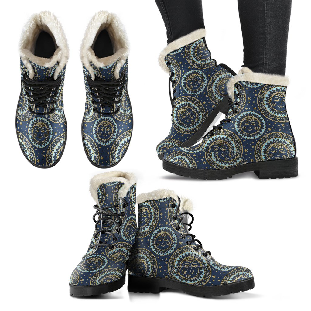 Boho Sun Dream Faux Fur Leather Boots-JTAMIGO.COM