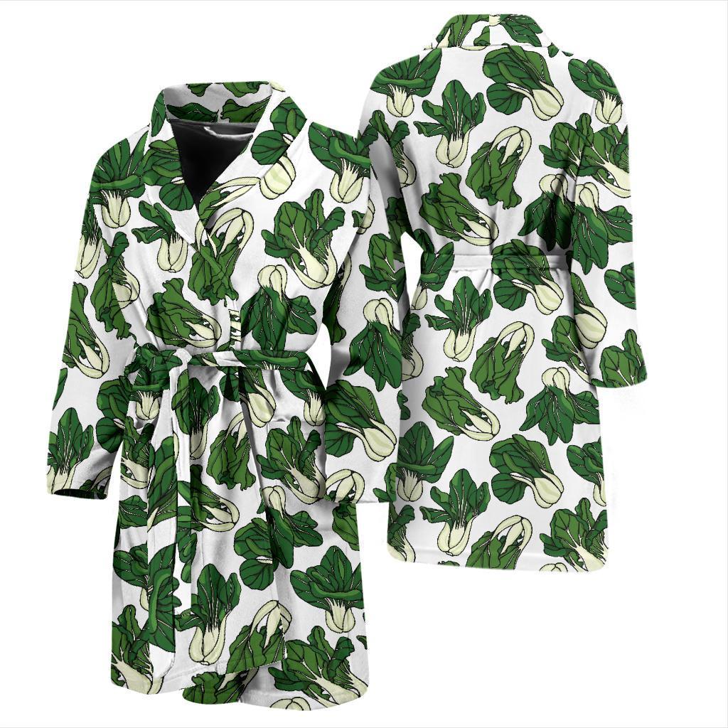 Bok Choy Pattern Print Design 02 Men Bathrobe-JORJUNE.COM